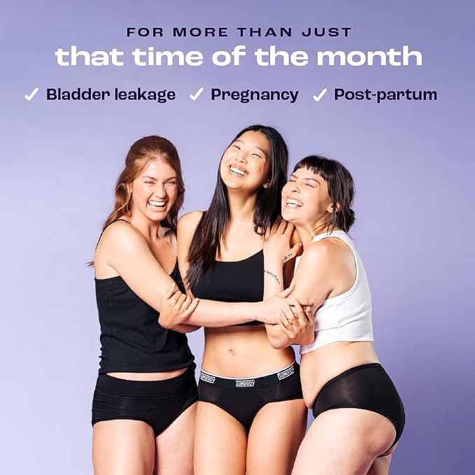 Bambody Absorbent Period Panties - Bamboo Rayon - Period Underwear for Women and Teens - All Day Long Protection - High Waist