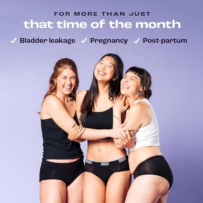 Bambody Absorbent Period Panties - Bamboo Rayon - Leakproof Period Underwear for Women and Teens - All-Day Long Protection