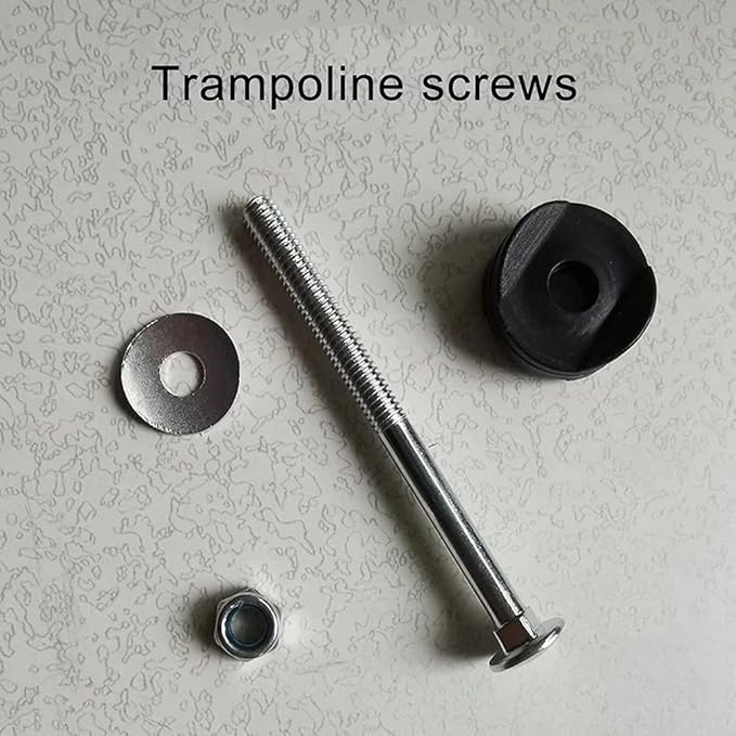 PXRJE 12 Pieces Trampoline Enclosure Pole Gap Spacers,Galvanized Steel Trampoline Screws,Jumping Bed Carriage Screw,Trampoline Stability Tool Set(Size:12PCS)