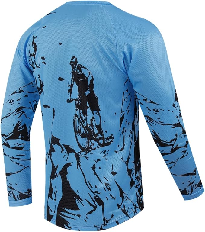 Youth Dirt Bike Jersey, Kids Mountain Bicycle Shirt Long Sleeve Powersports Children Downhill Jerseys for Big Kids