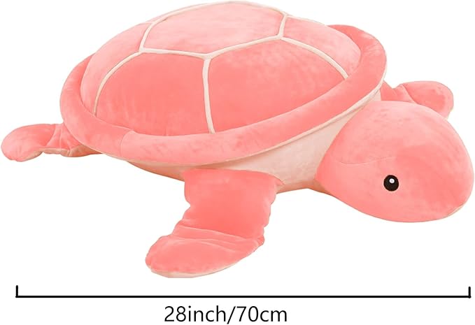 Dalmao 28" Big Pink Sea Turtle Stuffed Animals Plush Pillow Toys, Cute Giant Large Jumbo Soft Turtles Plushies, Gift for Kids Boys Girls, Birthday
