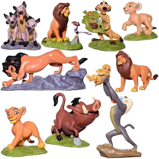 Animal Guard Action Figurines, Tales of Mufasa & Simba Perfect Lion Toys to 2.8-4.8inches Home Party Cake Desktop Decoration Characters Supplies Favors playse Toy Set（ Pack of 9）