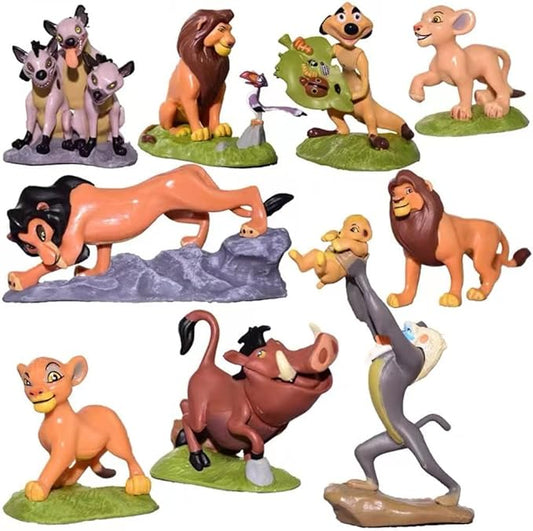Animal Guard Action Figurines, Tales of Mufasa & Simba Perfect Lion Toys to 2.8-4.8inches Home Party Cake Desktop Decoration Characters Supplies Favors playse Toy Set（ Pack of 9）