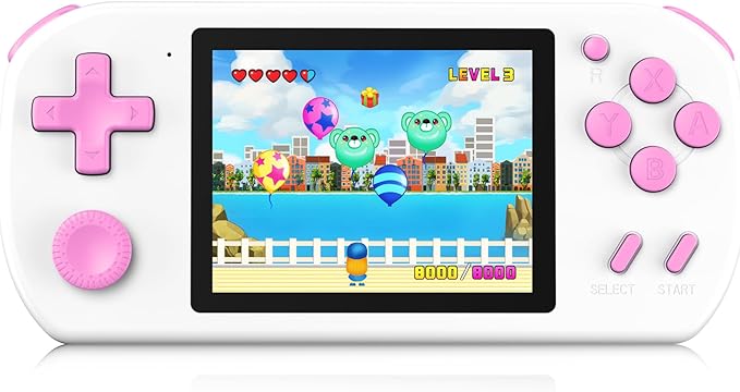 Handheld Games for Kids Built-in 218 Video Games, Portable Kids Travel Toys for Ages 4-13 with Rechargeable Battery 3.0" HD Screen, Mini Gaming Player Birthday Gifts for Boys Girls (White)