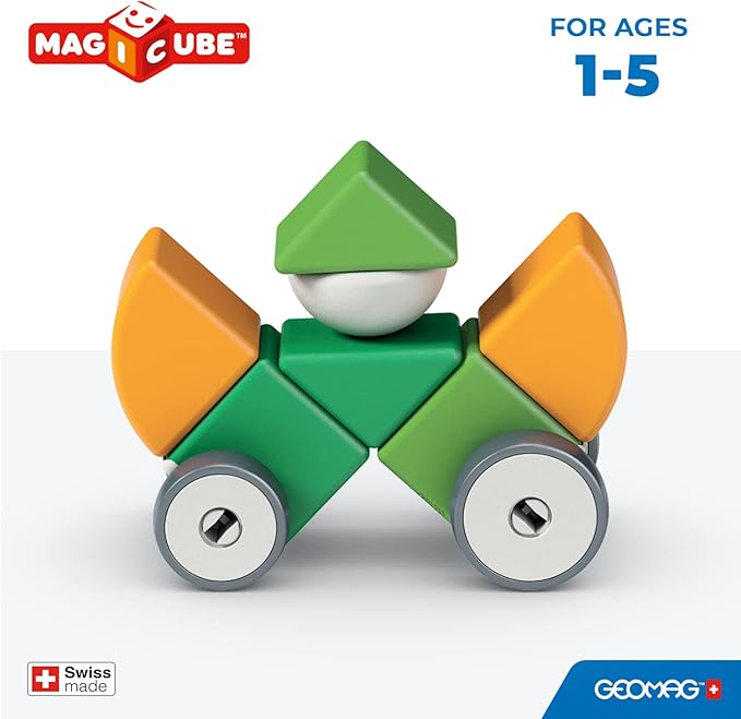 Geomag Magicube 13pcs Magnetic Blocks - Magnetic Building Blocks for Toddlers 1-3, Montessori Toys for 1+ Year Old, Autism Sensory Product, Magnets for Kids