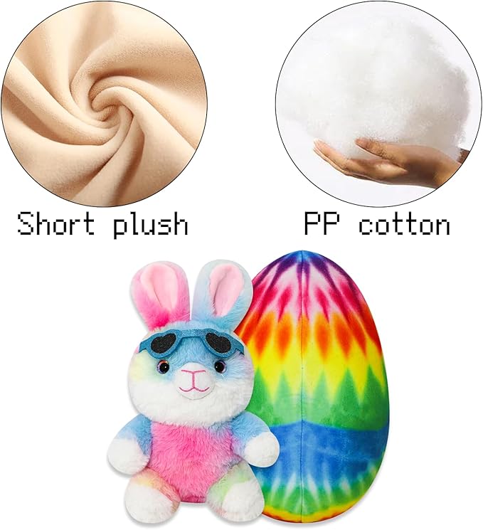 Easter Bunny Egg Toy with Zipper – Easter Bunny Egg Plush Pillow Decoration – Soft and Cuddly for Boys and Girls Plush Toy