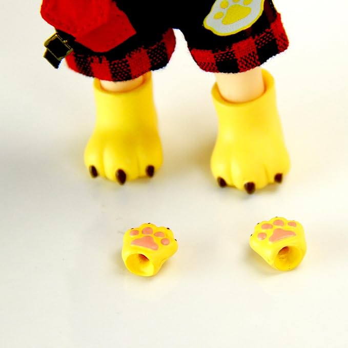 YMY Cat Hands cat feet ob11 Doll Shoes gsc Clay Human bjd 1/12 Scale Doll Shoes(2 Pairs)