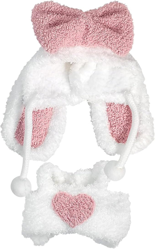 Clothes for 17cm Dolls, Cute Dinosaur Shark Bunny Outfit, Soft Accessories Set, Zip-Up Style (No Doll) Rabbit