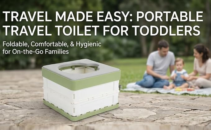 Generic Foldable Travel Potty, Portable Toddler Potty Training Toilet with PU Soft Seat Leak Proof for Car Camping Outdoor