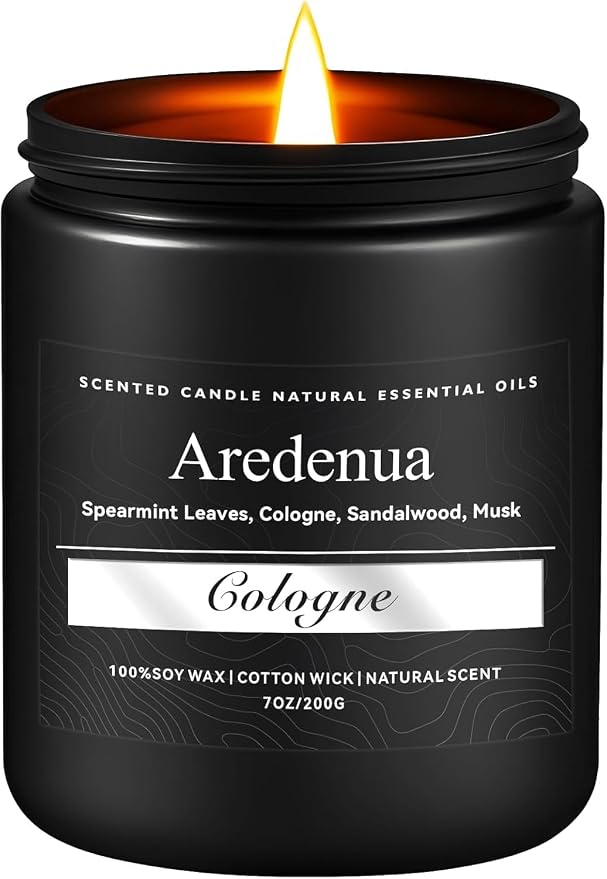 Cologne Men Candles | Men Scented Candles for Home - 7oz Soy Candle for Home Scented - 50 Hours Long Lasting, Aromatherapy Gifts for Women Men