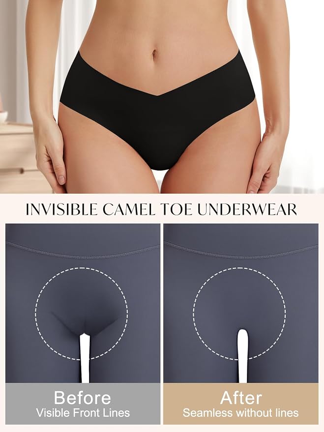 Camel Toe Underwear for Women Seamless Underwear No Show Camel Toe Concealer Invisible Workout Gym Yoga Panties
