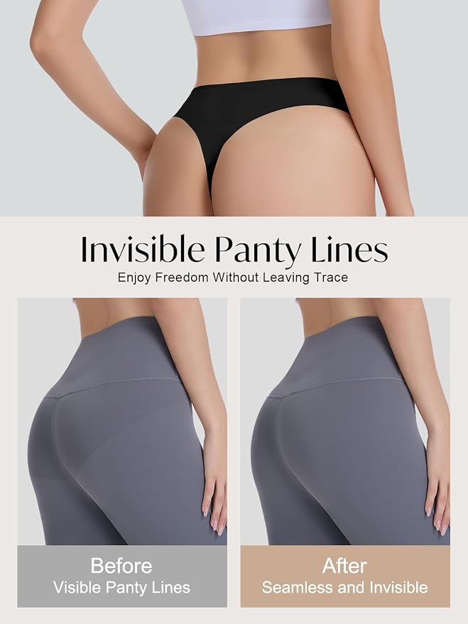 Seamless Camel Toe Thongs for Women Invisible Cameltoe Thong Panty Liners No Show Workout G-Strings Underwear