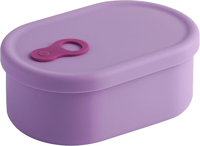 Korean Silicone Food Container, Steam Vent, Violet, 22 fl oz | Microwave & Freezer Safe, Leakproof, Airtight, Dishwasher Safe, BPA Free