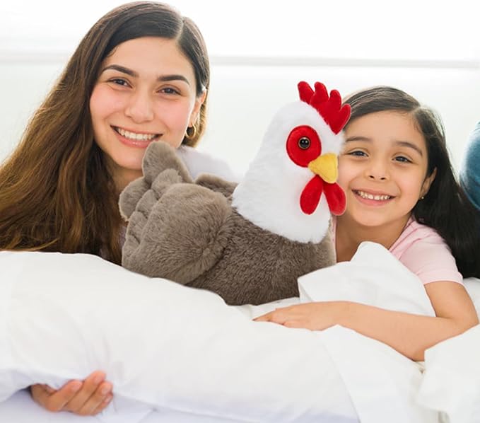 Tezituor 4 Pcs Large Chicken Stuffed Animals Set, 12 Inch Realistic Big Stuffed Chick Plush Toy for Party Decoration, Cute Hen Chicken Plush Bulk for Boys Girls