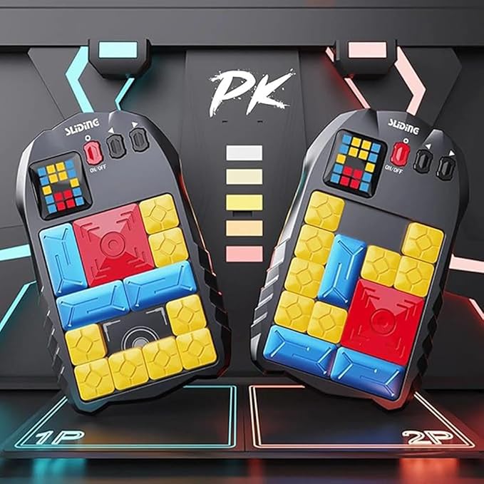 Super Slide Puzzle Game – Rechargeable Brain Teaser Unlock 500+ Levels of Electrifying Sliding Puzzles，A Dazzling Electronic Brain Challenge with Addictive Puzzle Fun for All Ages(Black)