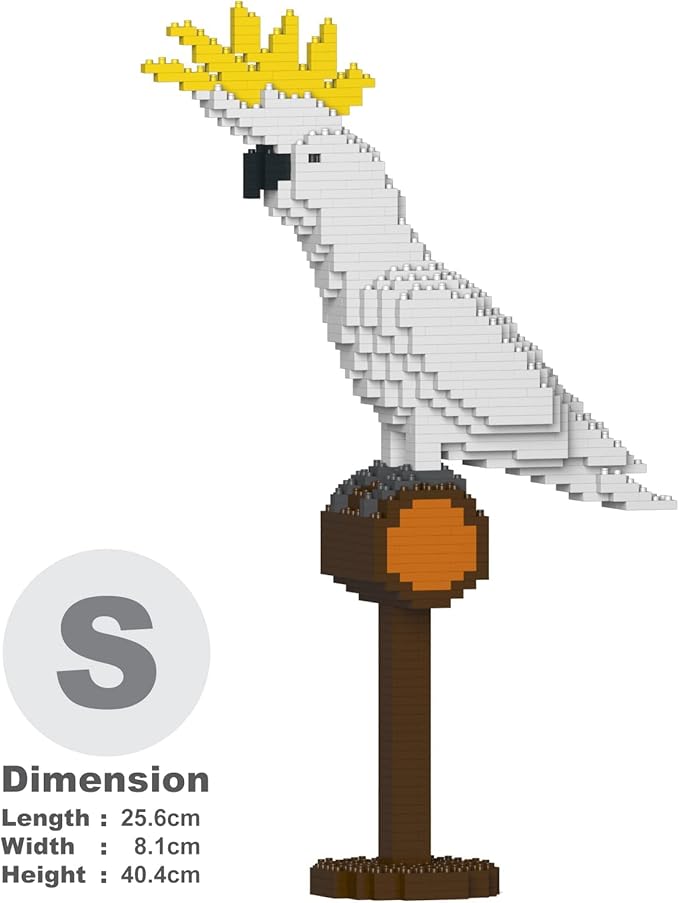 JEKCA Sulphur-Crested Cockatoo 01S | Parrot Plastic Building Blocks | Age 14+