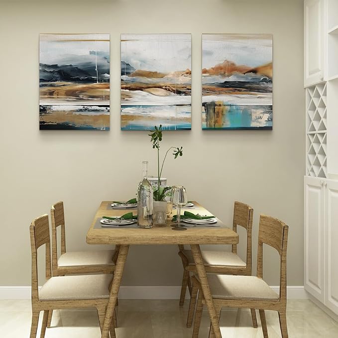 MHARTK66 Wall Art for Living Room, Abstract Nature Landscape Modern Canvas Prints Paintings Artwork for Walls, Set of 3 Large Wall Decor Pictures for Bedroom Dining Room Office Home Decoration 20x28