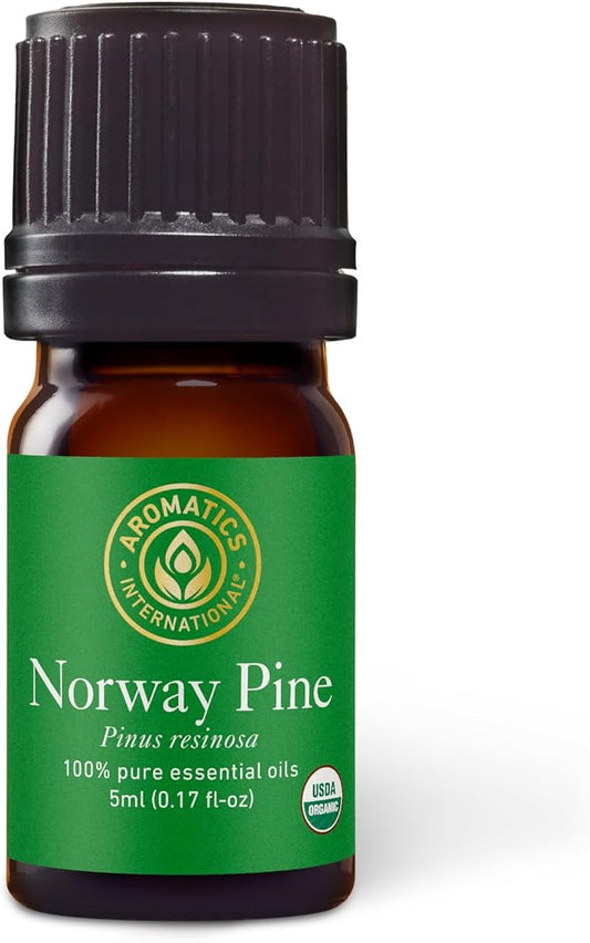 Aromatics International Premium Organic Norway Pine Essential Oil 5ml | 100% Pure Essential Oil for Diffusion, Aromatherapy & Wellness Use