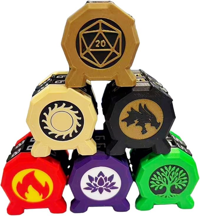 MTG Life Counter, 000-999 Range 3 Ring Wheel Counter Health Tracker EDH Damage, Life Counter Dial Game for Board Game, RPG TGG Card Games, Poke, YGO