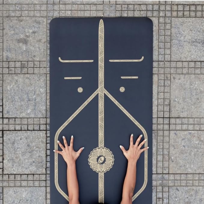 Liforme Printed Yoga Mat Collection - Free Yoga Bag Included - Patented Alignment System, Warrior-like Grip, Non-Slip, Eco-friendly, Sweat-resistant, Long, Wide and Thick for Comfort