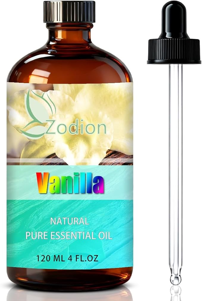 Vanilla Essential Oil - Vanilla Oil for Diffuser, 4 Fl Oz(120ml) | Candle Making, Soap Making, aroma, Strong Scent, Pure, Natural, Home Fragrance, Massage