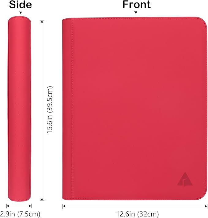 Top loader Binder, Holds 432 Top Loaders, 9 Pockets Top Loader Binder with Sleeves for Cards in 3'' x 4'' Top loaders -Red