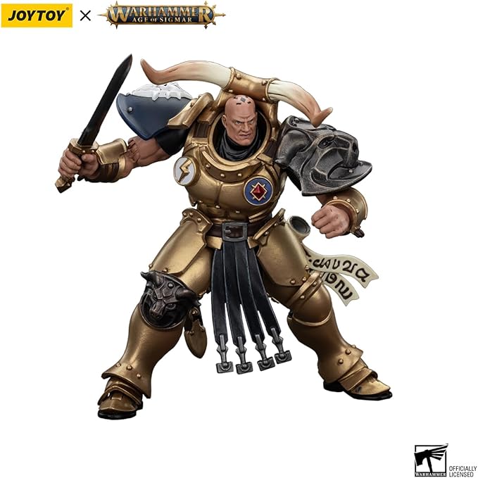 JOYTOY Warhammer 1/18 Action Figure Age of Sigmar Stormcast Eternals The Blacktalons Rostus Oxenhammer 5.35in Mecha Joy Toy Collection Model