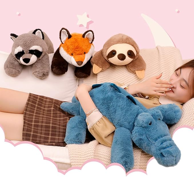 ARELUX Soft 22in Raccoon Stuffed Animals: Raccoon Plush Cute Cuddly Body Pillow Hug Sleeping Fluffy Wild Animal Toys Bed Decor Plushie Doll Friends Family Member