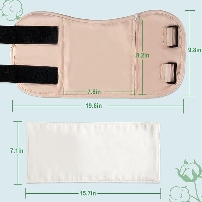 DEROWN Castor Oil Pack Wrap, Less Mess, Organic Cotton & Waterproof PUL, Reusable Massage Pack Kit with Anti Leak Design