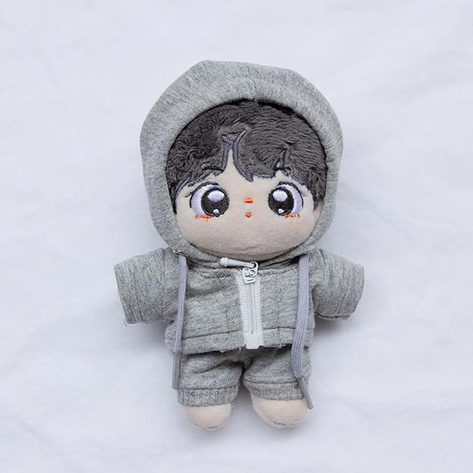 10cm 15cm 20cm Plush Doll Clothes Coat Pants Multi-Color Sportswear Sets Toys Dolls Accessories (Gray, 15cm)