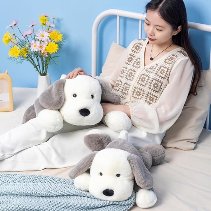 Plush Puppy Dog Stuffed Animal Dog Kids Plush Toy Pillow Hugging Pillow Plush Toy(Gray,50cm/19.6in)