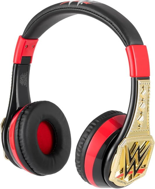 eKids WWE Bluetooth Headphones, Wireless Headphones with Microphone Includes Aux Cord, Kids Earphones for School, Home, or Travel