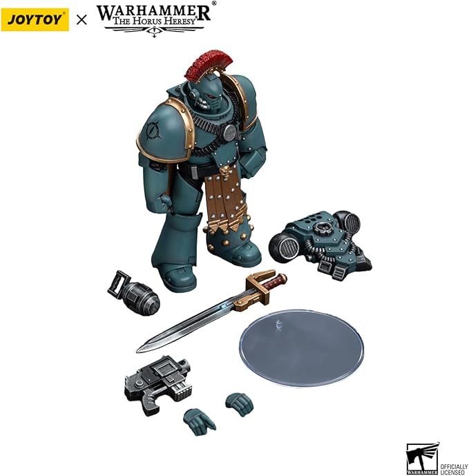Joytoy Warhammer The Horus Heresy Sons of Horus 1:18 Action Figure Mecha Joy Toy MKIV Tactical Squad Sergeant with Power Fist Collection Model Anime 4.88 inch