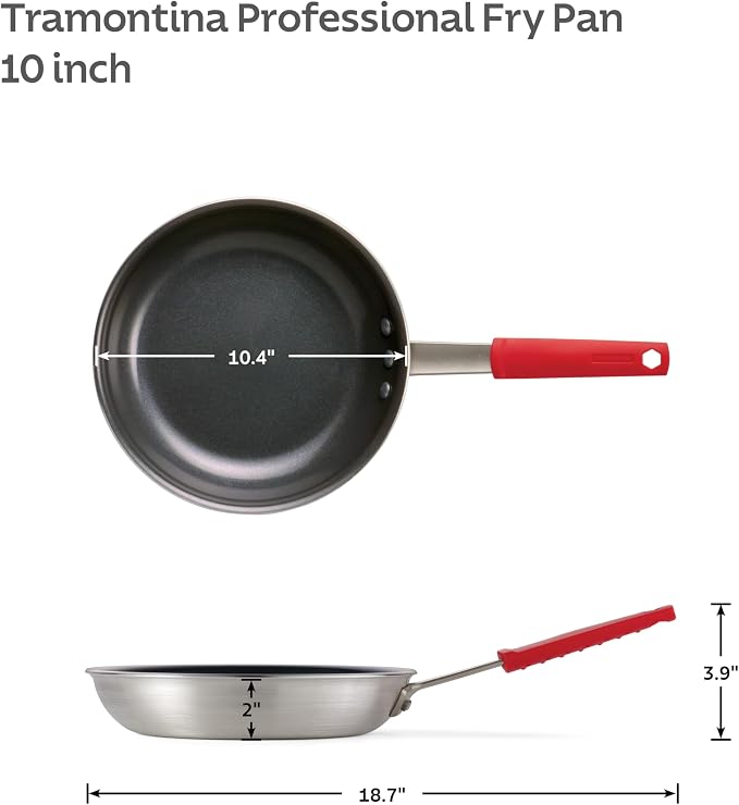 Tramontina Professional 10-Inch Ceramic Non Stick Frying Pan, Heavy-Gauge Aluminum Skillet with Ceramic Nonstick Coating, Dishwasher and Oven Safe, Black