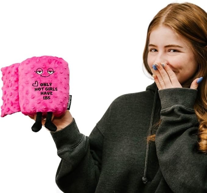 Toilet Roll Plushie - Only Hot Girls Have IBS Silly Toilet Paper Plush, Gift for Best Friend, Cute & Sassy Plush Toy for Gifting