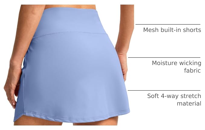 G Gradual 16"/18" Skorts for Women Golf Skirt with 2 Pockets Summer Casual | Built-In Shorts, High Waist, Soft 4-Way Stretch, Breathable Mesh Liner, Tennis Pickleball Athletic Wear, Easy To Match