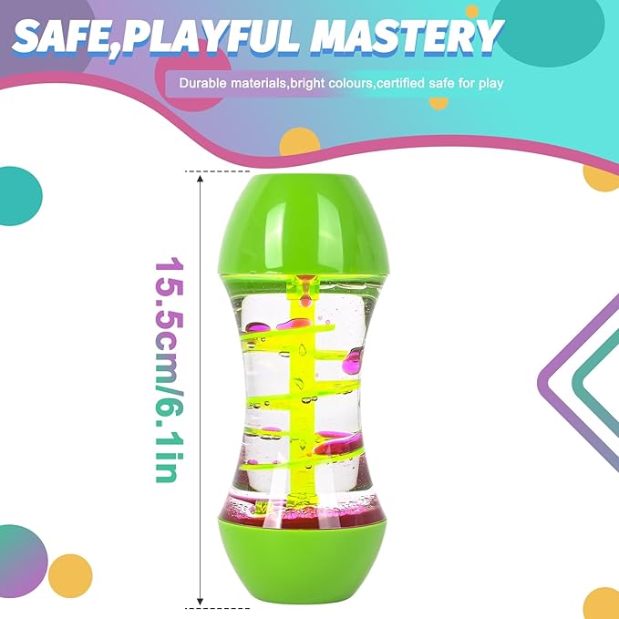 FKYTION Liquid Motion Bubbler 2-Pack, Colorful Sensory Toys, Classroom Learning & Time Management Supplies Home or School Desktop Toys (Style 2-2 Pieces)