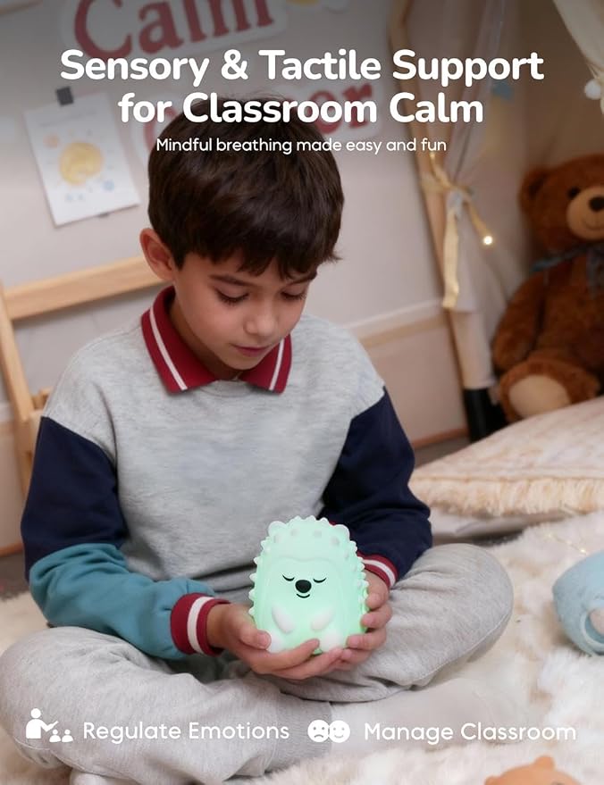 Breathing Pal 'Hogi'- Mindfulness Breathing Light, Guided Visual Meditation Breathing Light, Anxiety Relief Items for Calm Down Corner/Meditation/Sleep for Adult&Kid