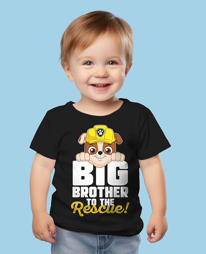 Big Brother Paw Patrol T-Shirt for Toddlers - Featuring Rubble, Chase, & Marshall - Sibling Gift Shirt