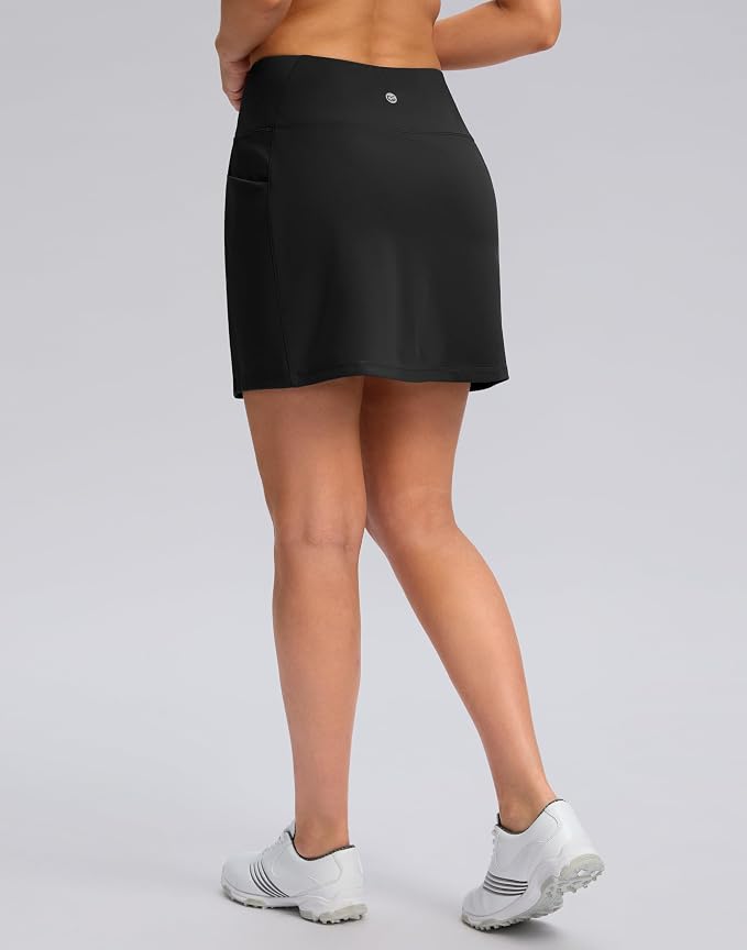 Women's Golf Skirts Skort 4 Side Pockets High Waisted Stretchy Tennis Skirt | Silky Soft, Lightweight, Breathable, Built-in Mesh Shorts, High Waisted, Elastic waistband, Moisture-Wicking, Athletic