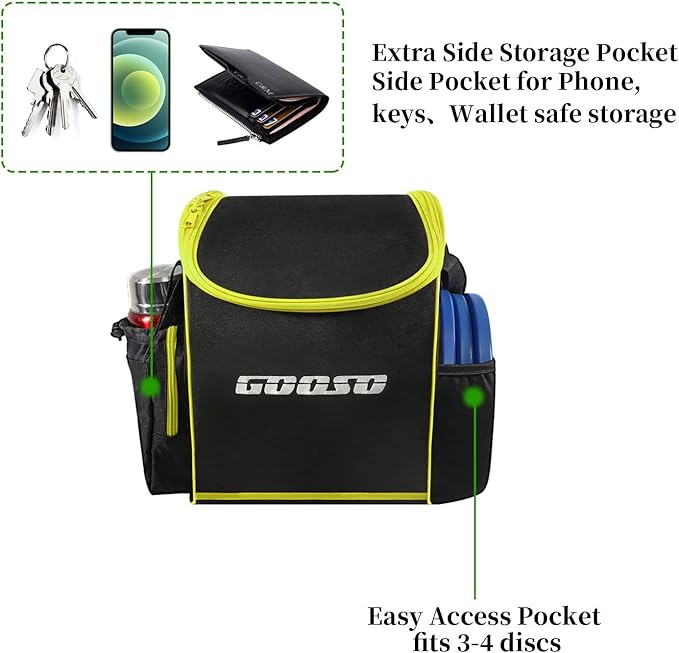 GOOSO Disc Golf Set with Bag - 12 PCS Flying Disc Golf Discs for Beginner with Putter, Midrange, Driver | Portable Disc Golf Backpack Holds 28+ Discs Free Stand Bag Design for Convenient Use