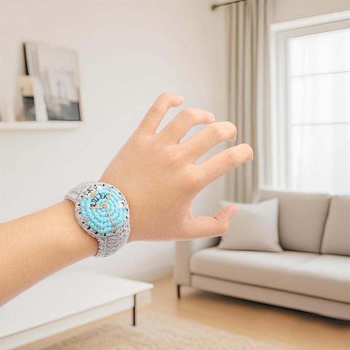 Handmade Crochet Bracelet Plush Toy – Watch-Style Knitted Ornament, Cute Yarn Bracelet for Birthday, Christmas, Valentine’s Day, or Holiday Gift – Unique Handmade Present for Him & Her