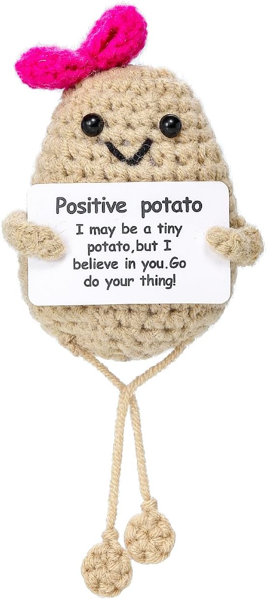 Positive Potato Crochet Mini Knitted Toy Home Decorations Encouragement Gifts (Ms. Potato)