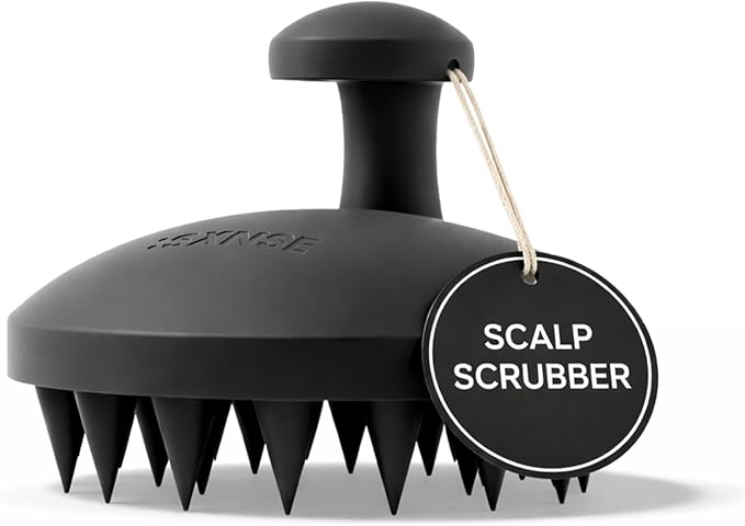 SXNSE - Revive Silicone Scalp Massager, Jet - Manual Hair & Scalp Scrubber for Dandruff, Buildup, Itch, & Hair Growth - Soft Exfoliating Silicone Bristles for Wet & Dry Hair, Flake-Free Finish