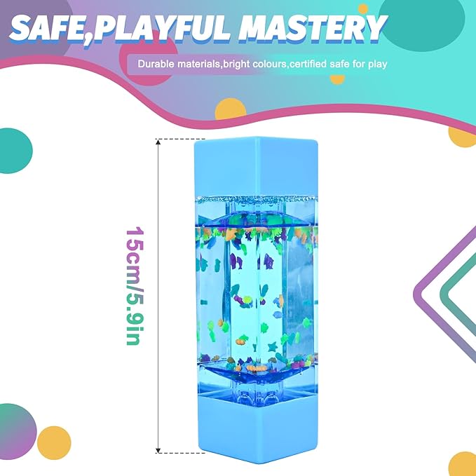 FKYTION Liquid Motion Bubbler 2-Pack, Colorful Sensory Toys, Classroom Learning & Time Management Supplies Home or School Desktop Toys (Style 5-2 Pieces)