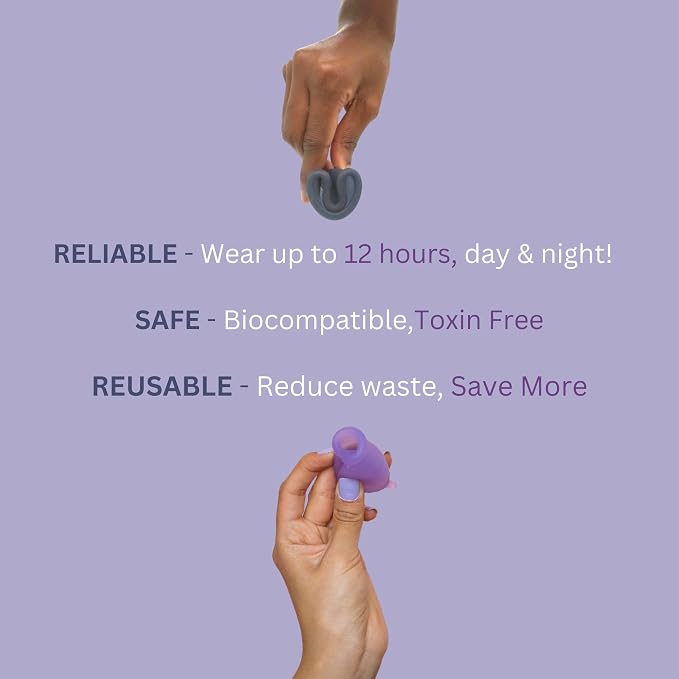 Menstrual Discs - Soft, Flexible, Reusable Medical-Grade Silicone - Wear 12 Hours - Removal Notch - Two Sizes - Menstrual Cup or Tampon Alternative