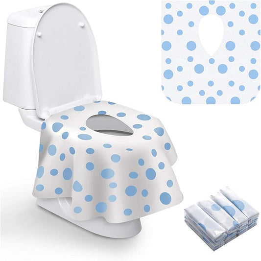 Toilet Seat Covers Disposable, Famard Extra Large Portable Potty Seat Covers for Toddlers, Soft and Waterproof Travel Potty Training Seat for Kids with Individually Wrapped, 18 Count (Pack of 1)