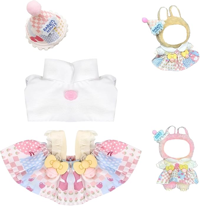 17cm Doll Clothes Set Outfit Girly Costume for 6.7 Inch Dolls Accessories, Fashion Dresses Clothes Set Suitable for 15cm/17cm Dolls Clothes Party ,Luxury Chic Doll Clothing(NO Doll)
