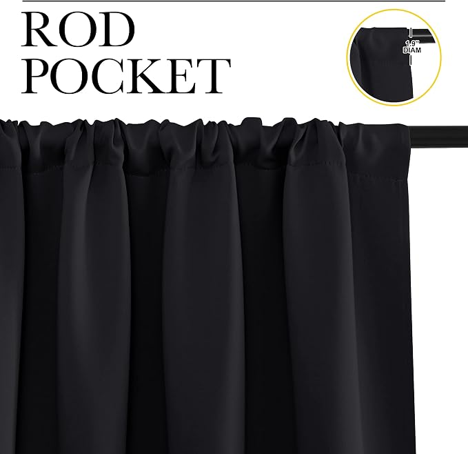NICETOWN Short Curtains, Black Out RV Bunk Panels for Kitchen - Energy Smart Decoration Thermal Insulating Blackout Drapes/Draperies for Small Window (2 Panels, 29 inches Wide by 20 inches Long)