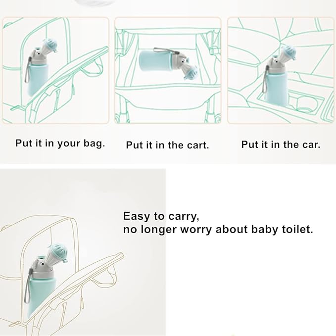 Travel Potty, Urinal Emergency Toilet, Children's Emergency Toilet, Portable Elephant Leakproof Urinal for Camping Car Travel and Kid Potty Pee Training (boy)